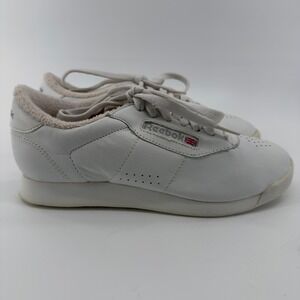 New no Tags Reebok Classic Princess Women White Leather Sneakers Size 6.5